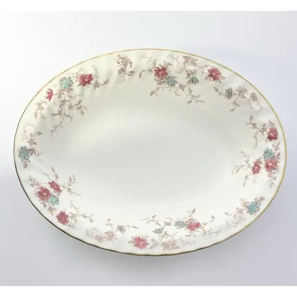 Minton “Ancestral” Oval Bone China Serving Bowl 10 3/4” - Picture 2 of 4